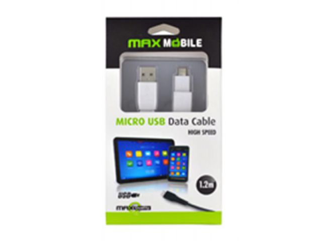 Kabel MAXMOBILE Micro USB(m) na USB-A(m), 1.2m, flat, bijeli