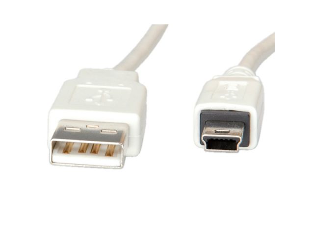 Data kabel ROLINE USB 2.0 mini A - 5-pin, m/f, 1.8m, bež