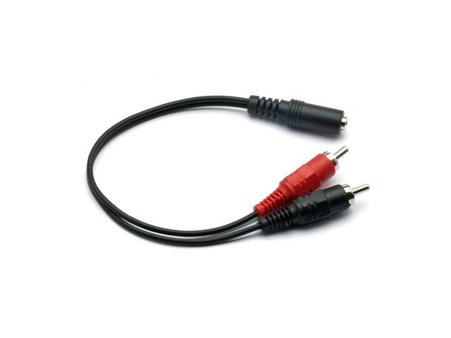 Audio kabel G&BL EL44 2xRCA(m) 3.5mm(ž), 0.2m, crni