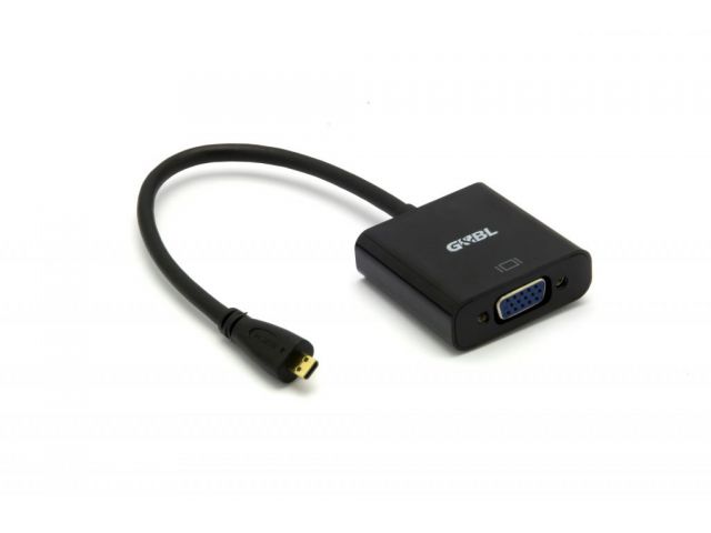 Video adapter G&BL Micro HDMI(m) na VGA(ž), 0.15m, crni