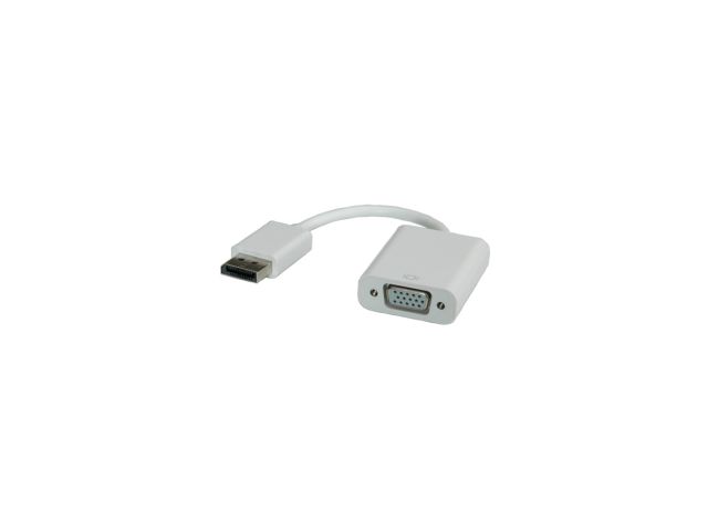 Video adapter ROLINE DisplayPort DP(m) na VGA(ž) v1.2, 0.15m, bijeli