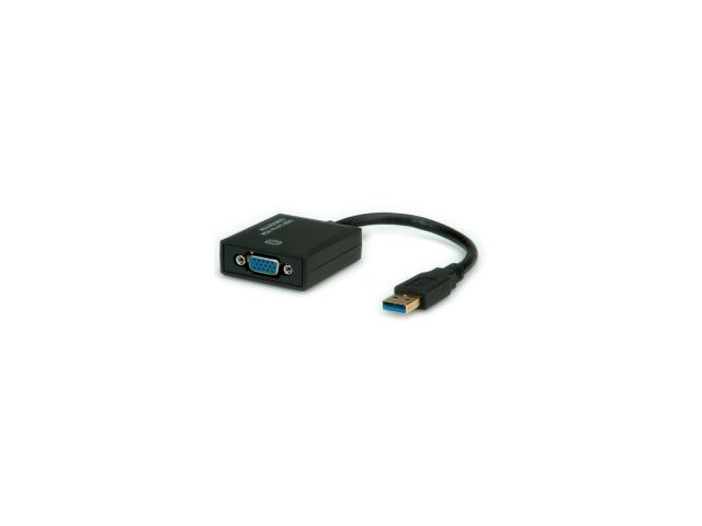 Video adapter ROLINE VALUE USB 3.2(m) na VGA(ž), 0.1m, crni