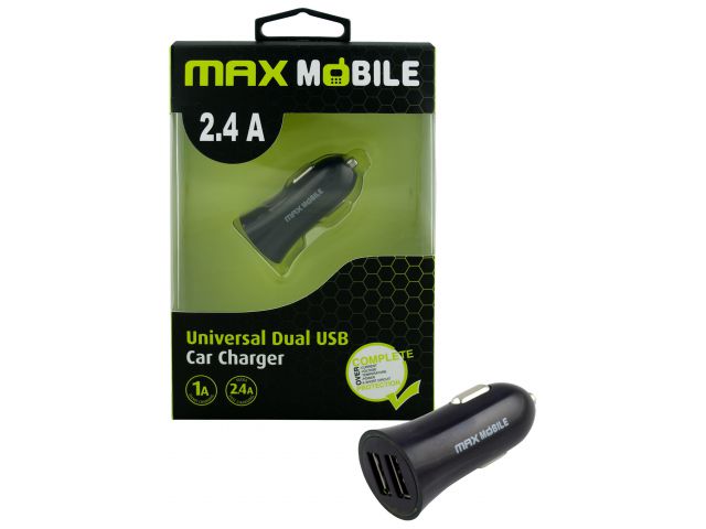 Auto punjač MAXMOBILE SC-106, DUO USB , 2.4A, crni