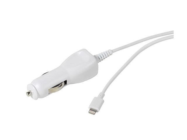 Auto punjač VIVANCO iPad/iPhone 5/6, bijeli, svijetleći konektor 1A