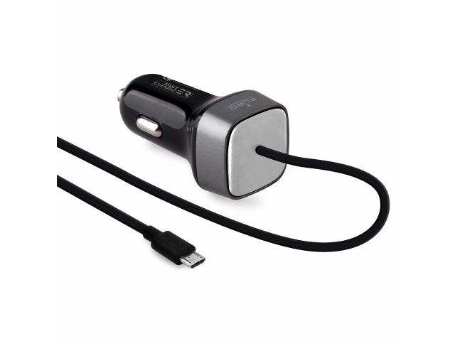Auto punjač PURO Mini FAST CHARGER 2A Micro Kabel -> Qualcomm QC 3.0, crni