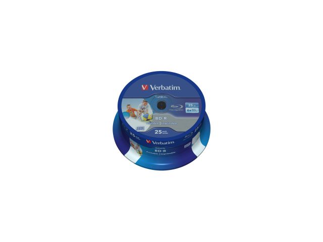 Blu-Ray medij VERBATIM BD-R SL 6× 25GB 25 pack spindle (Single Layer)