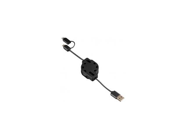 Kabel HAMA 2u1 Lightning/Micro USB(m) na USB-A(m) 2.0, crni