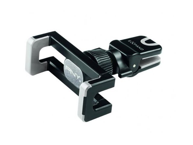 Auto punjač PNY 3.4A Micro USB, crni + Stalak za smartphone za ventilaciju, THE ROAD KIT