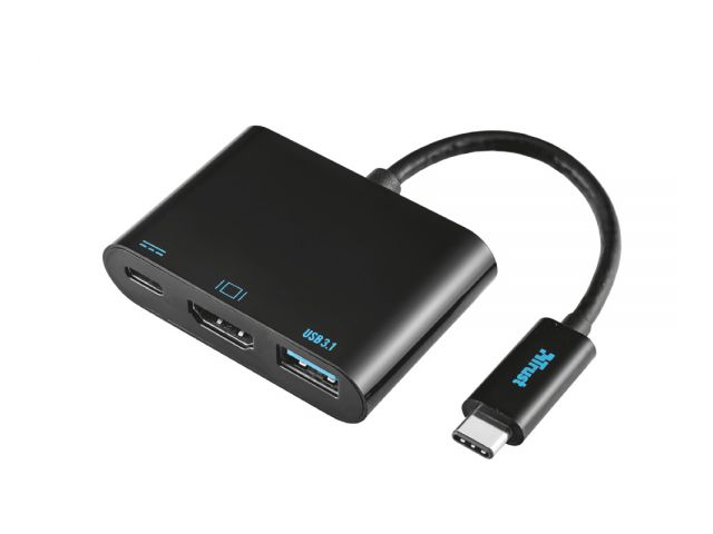 Video adapter TRUST USB-C na HDMI/USB-C, USB 3.1, crni (21260)