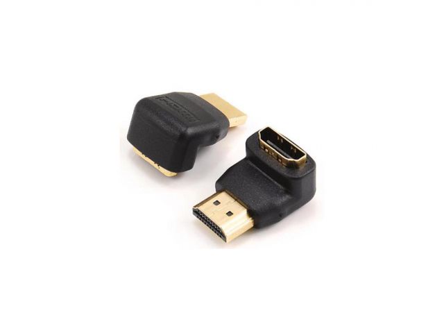 Video adapter SBOX HDMI(m) na HDMI(ž), kutni, crni