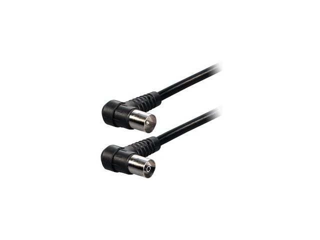 Antenski kabel TRANSMEDIA RF-RF, 1,5m, kutni, crni