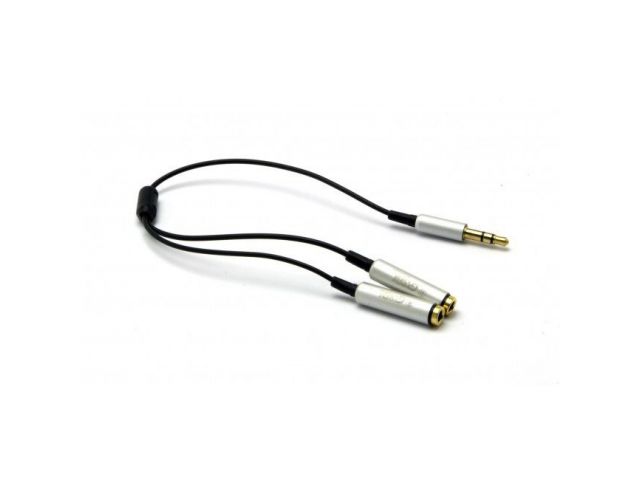 Audio kabel G&BL 3.5mm(m) na 2x3.5mm(m), stereo, shielded, srebrni