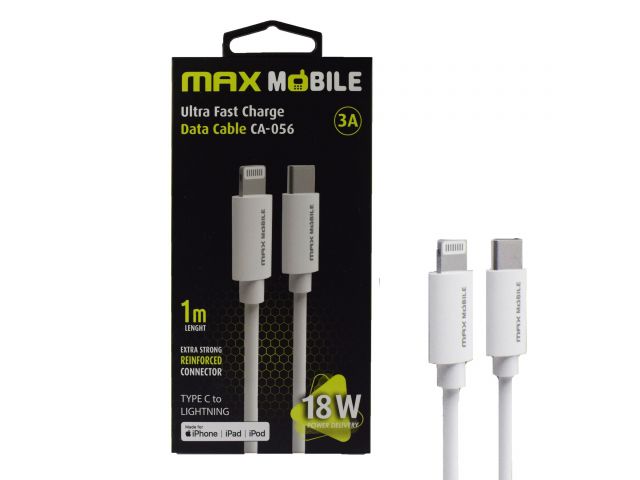 Kabel MAXMOBILE  I-phone Ligthning-TYPE C PD 3A, MFI Apple CA-001, 1m, bijeli
