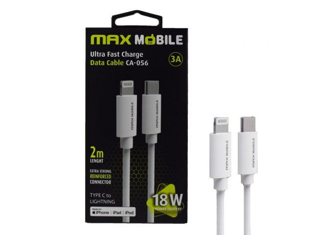 Kabel MAXMOBILE I-phone Ligthing-Type C PD 3A, MFI Apple CA-001, 2m, bijeli