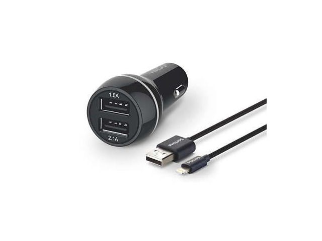 Auto punjač PHILIPS USB DLP2357V/10 MFI certicifirani