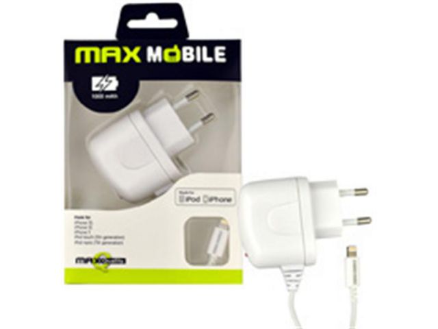 Kućni punjač MAXMOBILE za iPhone 5/6,MFI certificrani, 1000mAh, bijela