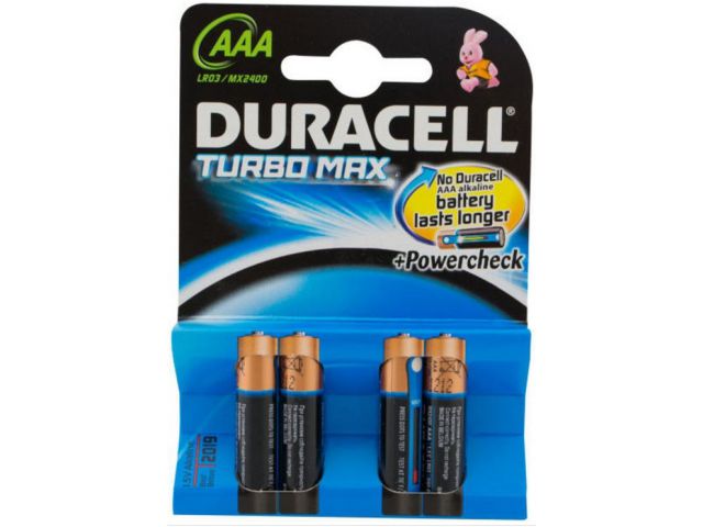 Jednokratna baterija DURACELL Turbo Max AAA, 4 kom.