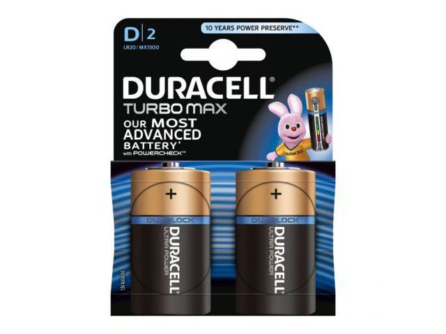 Jednokratna baterija DURACELL Turbomax D, 2 kom.