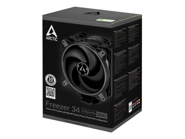 Hladnjak za procesor ARCTIC Freezer 34 eSports DUO Black/Grey, gaming, AMD AM4, INTEL 2066/2011(-3)/1155/1151/1150/1156