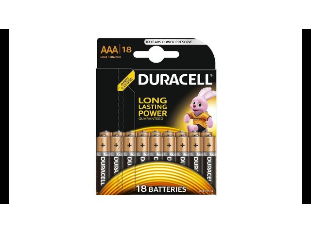 Jednokratna baterija DURACELL BASIC AAA, 18 kom.