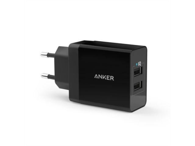 Kućni punjač ANKER PowerPort II, 2x USB, 24W, crni