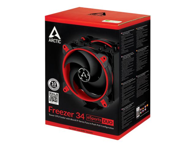 Hladnjak za procesor ARCTIC Freezer 34 eSports DUO Black/Red, gaming, AMD AM4, INTEL 2066/2011(-3)/1155/1151/1150/1156