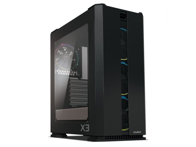 Kućište ZALMAN X3 Black, RGB, tempered glass, 4x RGB LED fan, 2x USB 3.0, 2x USB 2.0, bez napajanja, crno