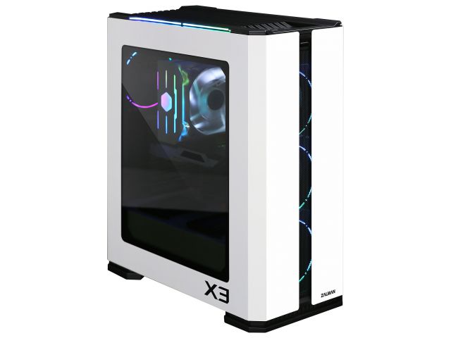 Kućište ZALMAN X3 White, RGB, tempered glass, 4x RGB LED fan, 2x USB 3.0, 2x USB 2.0, bez napajanja, bijelo