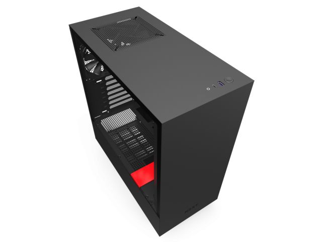 Kućište NZXT H510 crno/crveno, tempered glass, USB-C, 2x 120 mm fan, bez napajanja
