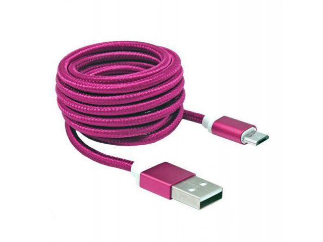 Kabel SBOX USB->micro USB m/m 1,5m, Fruity Roza