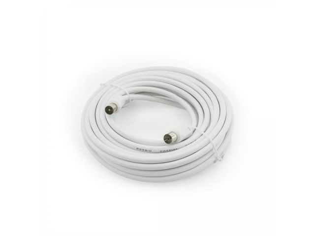 Antenski kabel SBOX koaksilni RF(M) na RF(ž), 10m, 75 Ohm, bijeli
