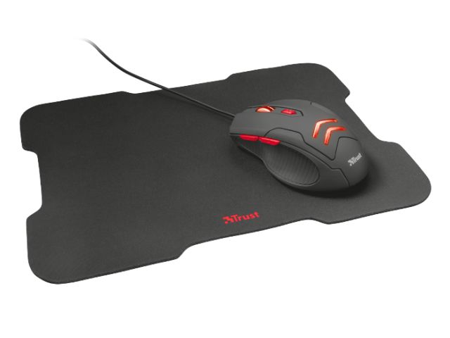 Miš TRUST Ziva Gaming, žični, USB, crni  + podloga za miš (21963)