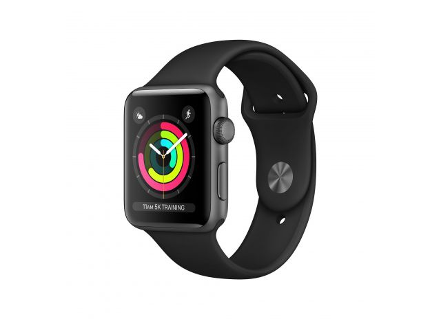 Pametni sat APPLE Watch Series 3 GPS, 38mm, Space Grey Aluminium Case with Black Sport Band (mtf02cn/a)