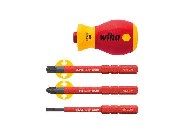Odvijač WIHA, VDE, set bit + držač 4/1