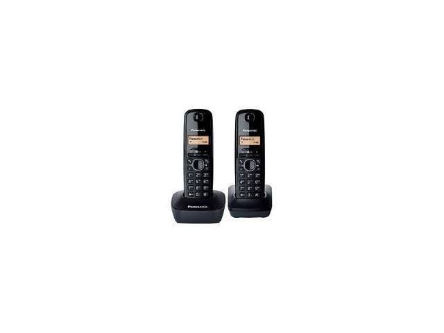 Telefon bežični PANASONIC KX-TG1612FXH, 2 slušalice, crni