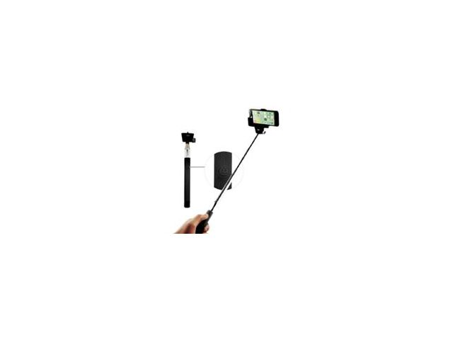 Selfie držač za mobitel MAXMOBILE, crni sa srebrnom tipkom, monopod, bluetooth, selfie