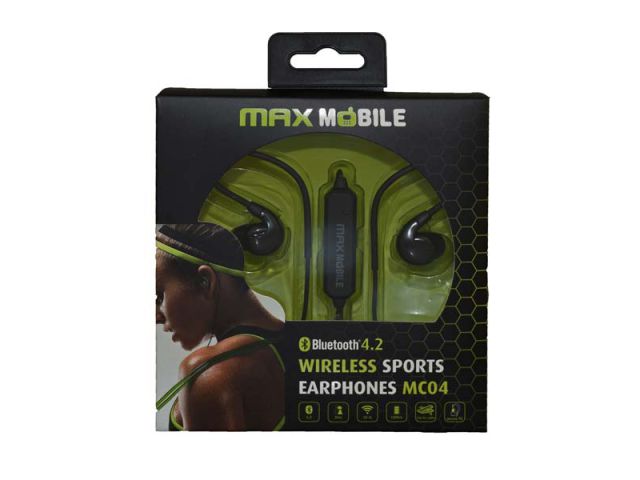 Bluetooth slušalice MAXMOBILE MC04 SPORTS, stereo, sportske, crne