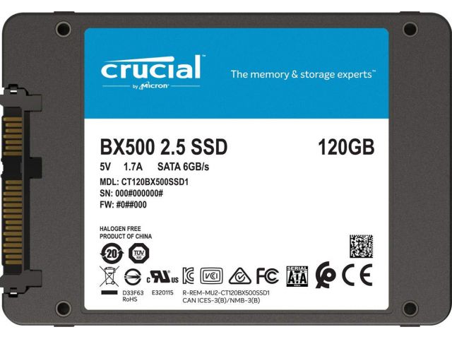 SSD disk 120 GB, CRUCIAL BX500, 2.5