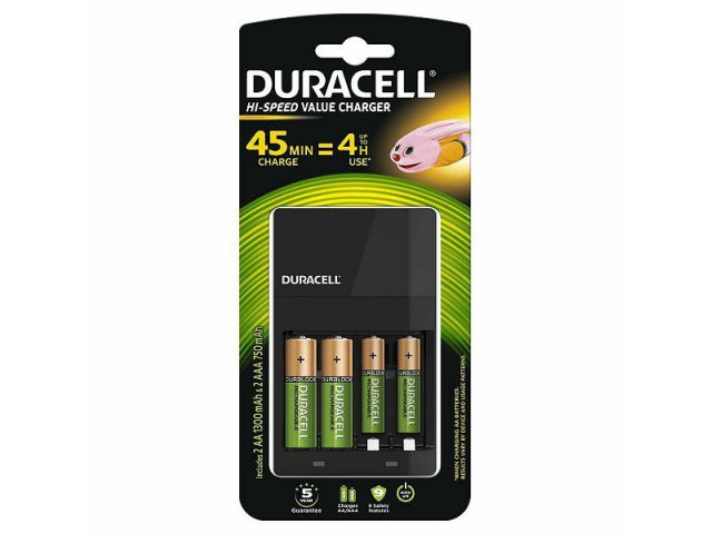 Punjač DURACELL + 2xAA + 2xAAA baterija, brzi, 4h