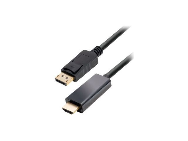 Video kabel TRANSMEDIA DisplayPort DP(m) na HDMI(m) v1.2, 2.0m, crni