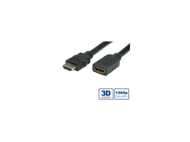 Video kabel ROLINE VALUE HDMI produžni kabel sa mrežom, HDMI M - HDMI F, 3.0m