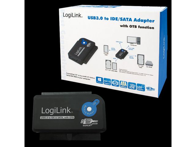 Konverter LOGILINK USB 3.0 -> SATAII & IDE, s napajanjem, OTB funkcija