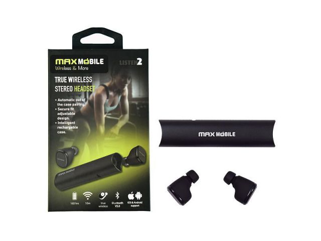 Bluetooth slušalice MAXMOBILE D08 TWS, stereo, crne