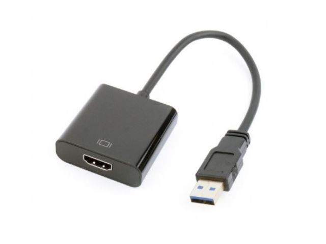 Video adapter GEMBIRD USB 3.0(m) na HDMI(ž), 0.15m, crni