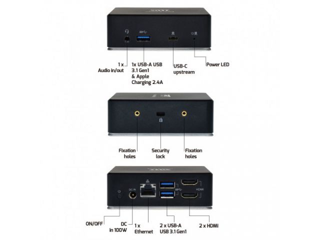 Docking stanica PORT univerzalna office 2 X 2K USB-C&USB-A