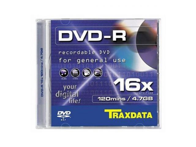 DVD-R medij TRAXDATA, 4.7 GB, 16 x, 1 kom, kutija