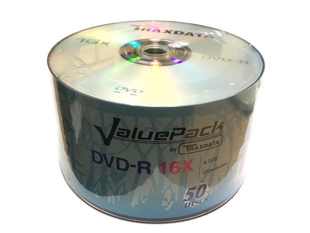 DVD-R medij TRAXDATA, 4.7 GB, 16 x, 50 kom, spindle, VALUEPACK