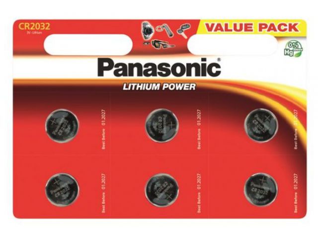Jednokratna baterija PANASONIC CR-2032EL, 3V, Lithium Coin, 6kom
