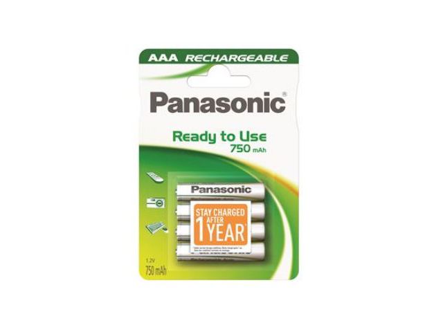 Punjiva baterija PANASONIC HHR-4MVE, AAA, 750mAh, Ready to use, 4kom