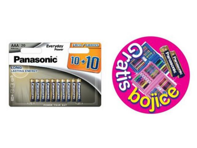 Jednokratna baterija PANASONIC LR03EPS, AAA, 20kom + set za bojanje plavi